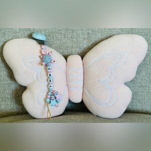 Personalized handmade pacifier clip color Cotton Candy